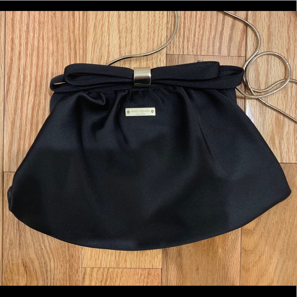 Kate Spade - Black Starla Satin Clutch